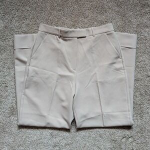 A&F Womens 12/31 High Waisted Wide Leg Tan Beige Trouser Dress Pant Cuffed
